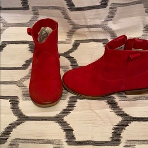 Girls red booties
